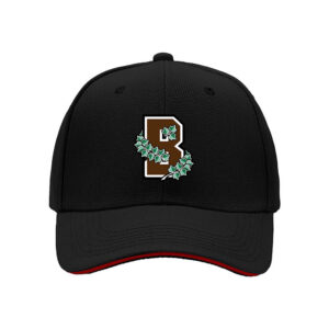 Brown B Letter with Ivy Wreath Baseball Cap for Men College Gift Father's Day Present
