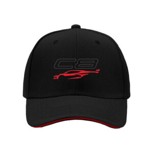 C8 Corvette Logo Baseball Cap Men's Sport Hat Gift for Car Enthusiasts Father's Day Birthday Present